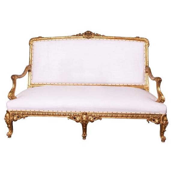 18th Century Louis XVI Giltwood Settee