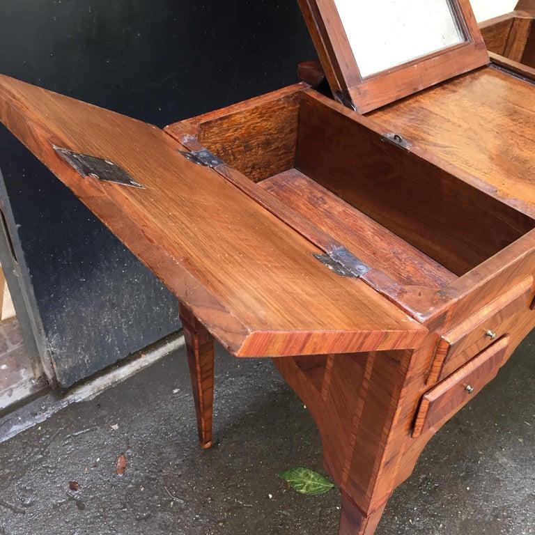 18th Century Louis XVI Italian Marquetry Dressing Table Lift Top Vanity Table 7