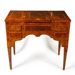 18th Century Louis XVI Italian Marquetry Dressing Table Lift Top Vanity Table
