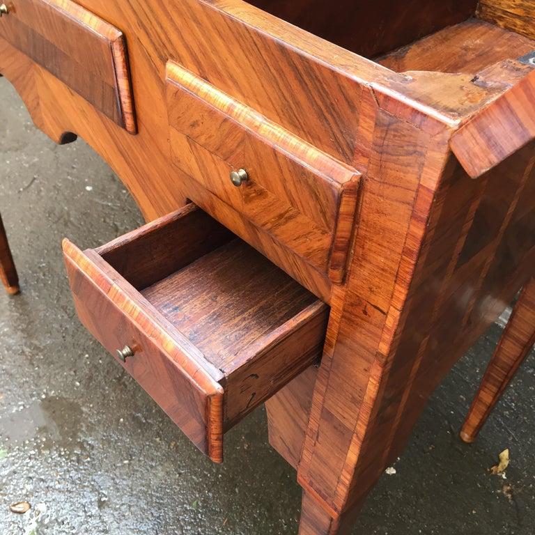 18th Century Louis XVI Italian Marquetry Dressing Table Lift Top Vanity Table 4