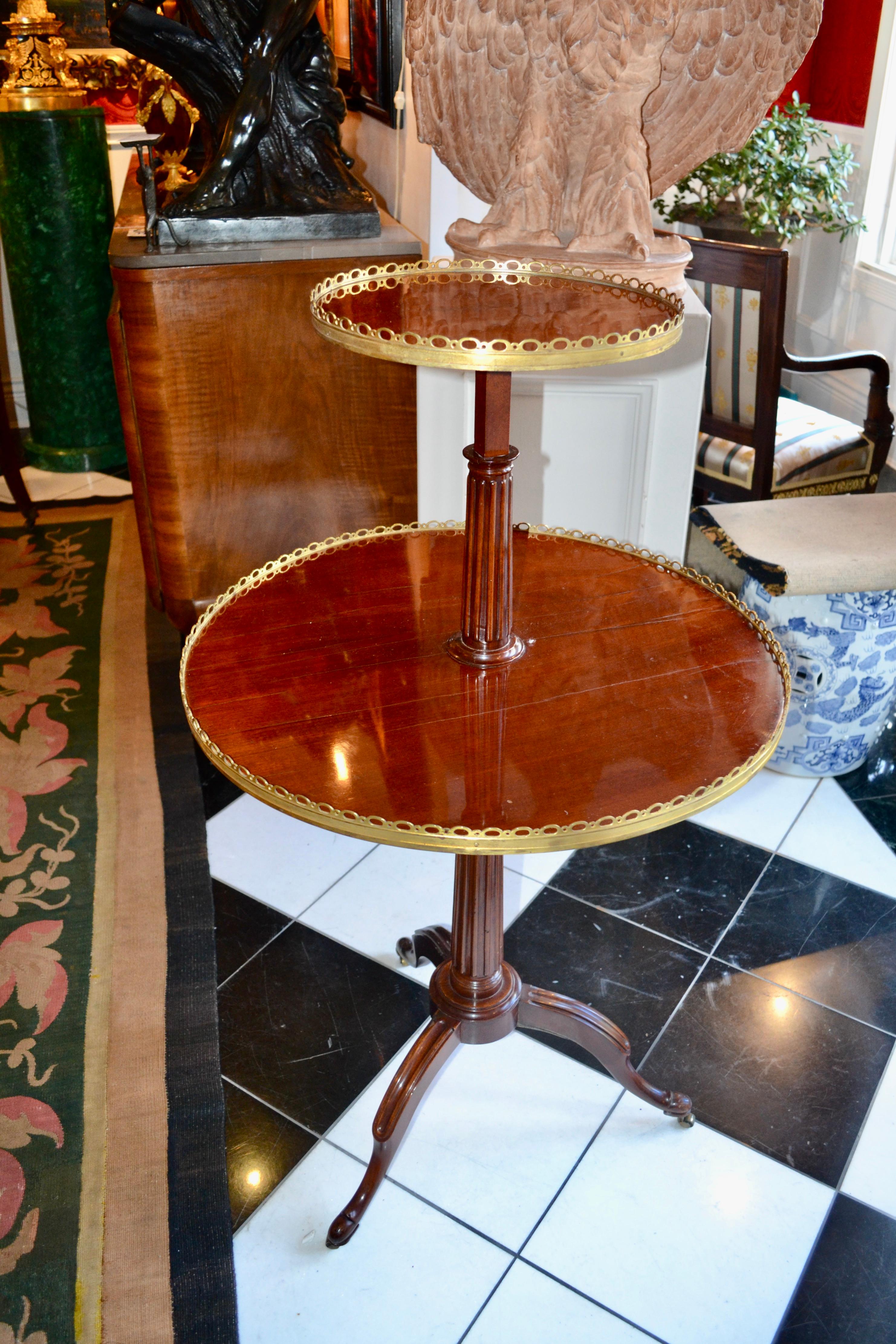 18th Century Louis XVI Magogany Dessert /Dumbwaiter Table with Ormolu Trim For Sale 8