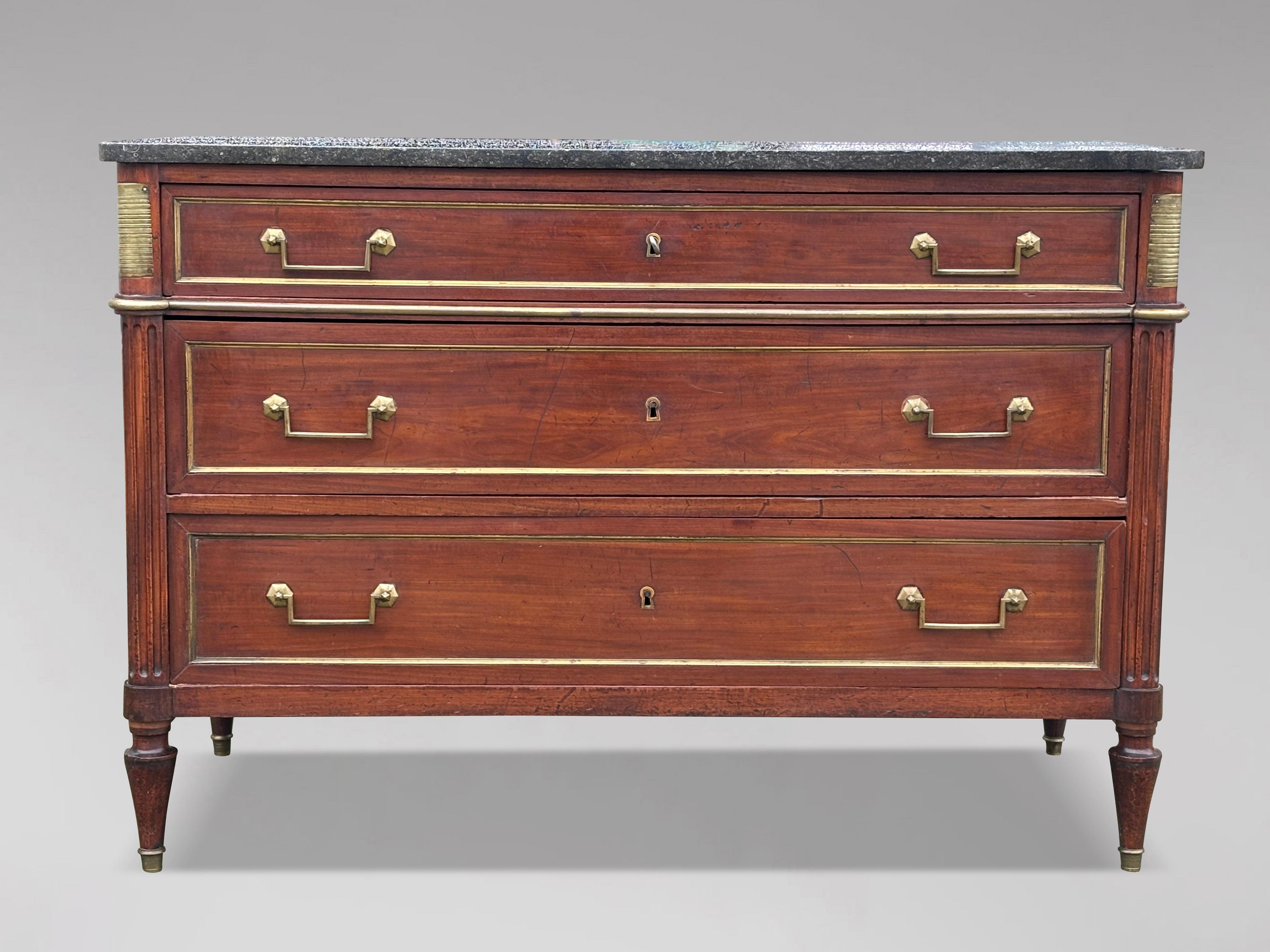 18th Century and Earlier 18th Century Louis XVI Mahogany Commode