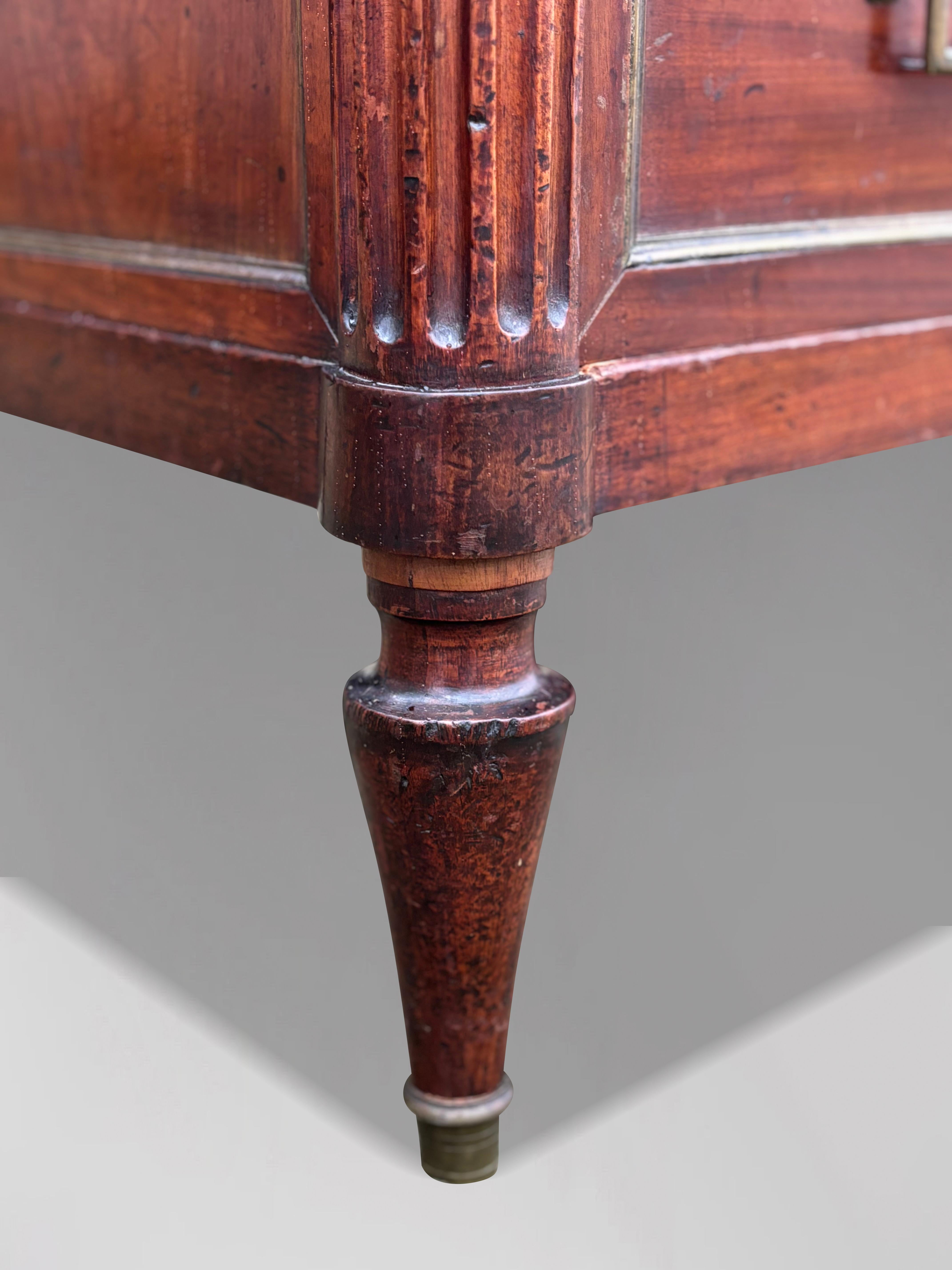 Brass 18th Century Louis XVI Mahogany Commode