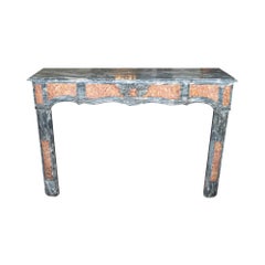 Antique French Turquin Blue and Violet Brocatelle Marble Mantel