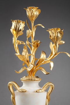 18th Century Louis XVI Marble and Gilt Bronze Candelabra