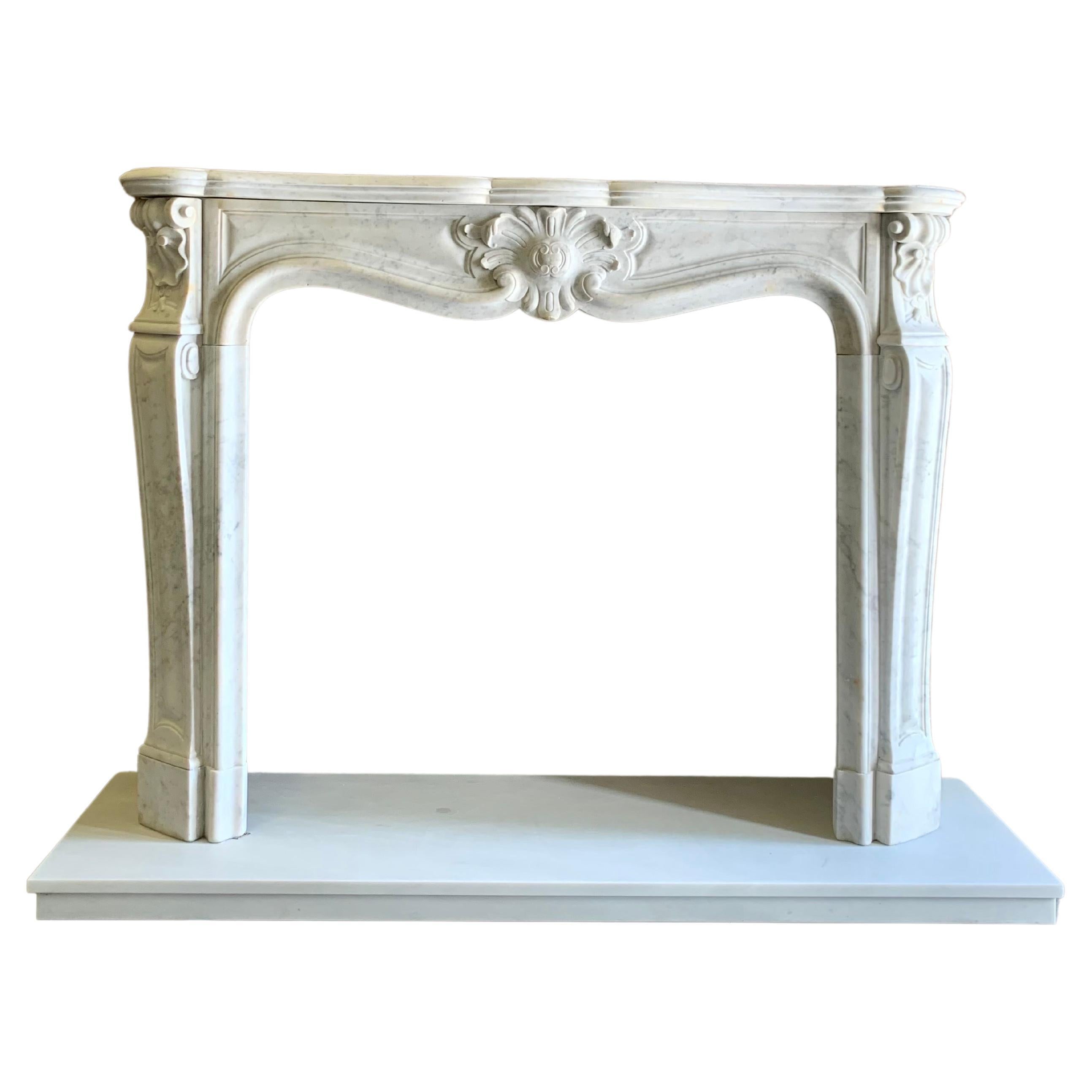 English 18th Century Louis XVI Marble Fireplace Mantlepiece