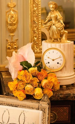 18th Century Louis XVI Marble Gilt Bronze Dancing Girl Pendule after Falconet