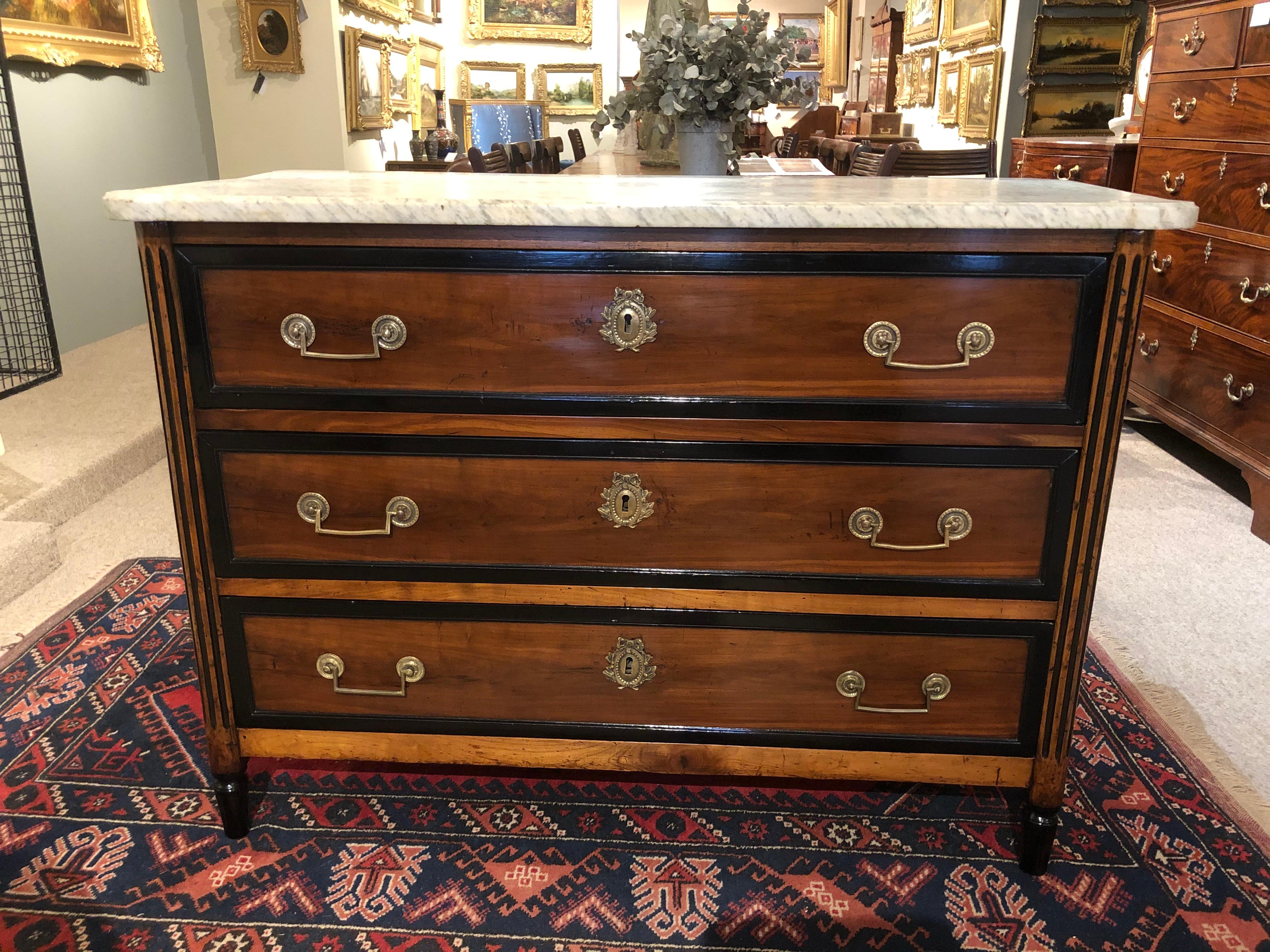 French 18th Century Louis XVI Marble-Top Chest of Drawers