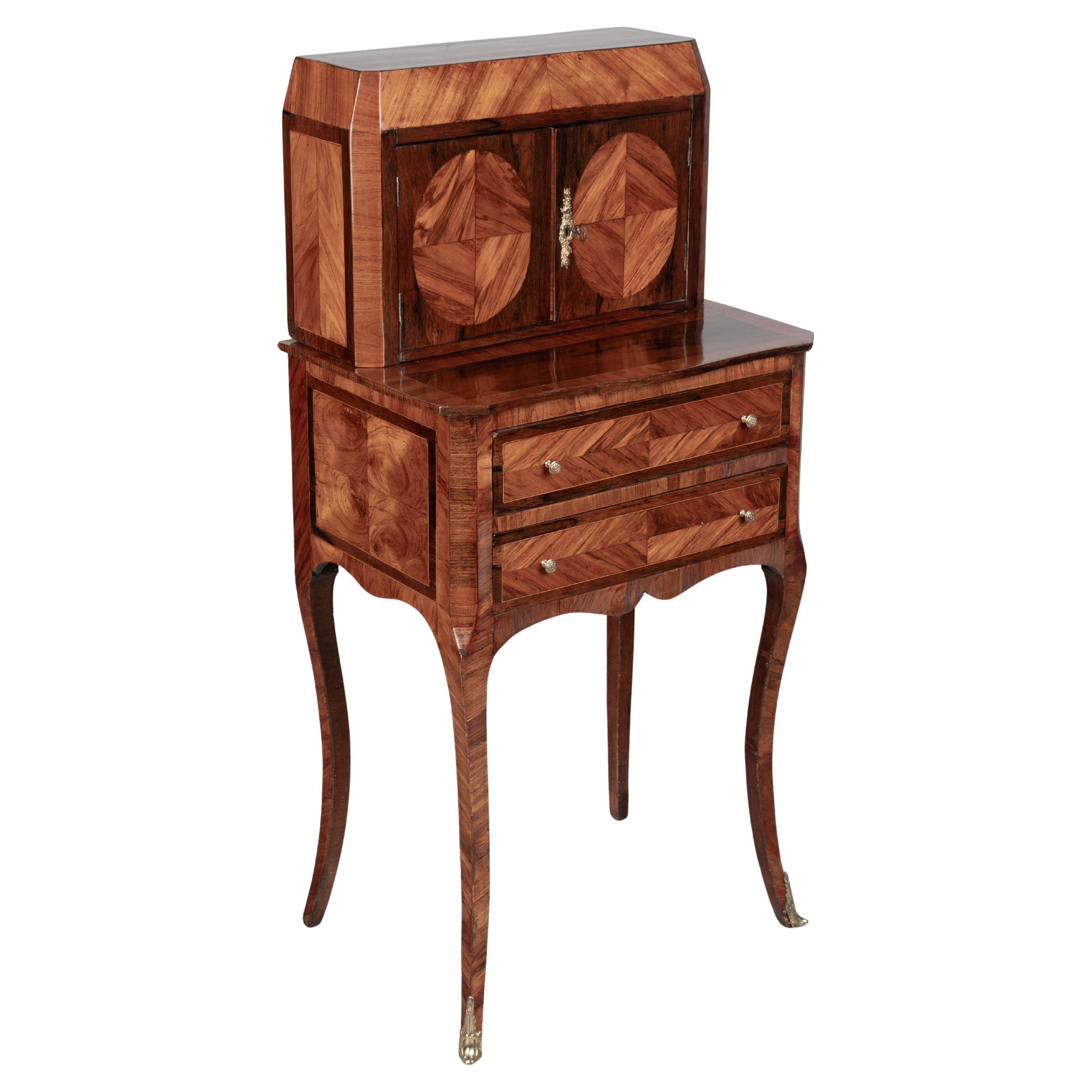 18th Century Louis XVI Marquetry Bonheur Du Jour Table For Sale