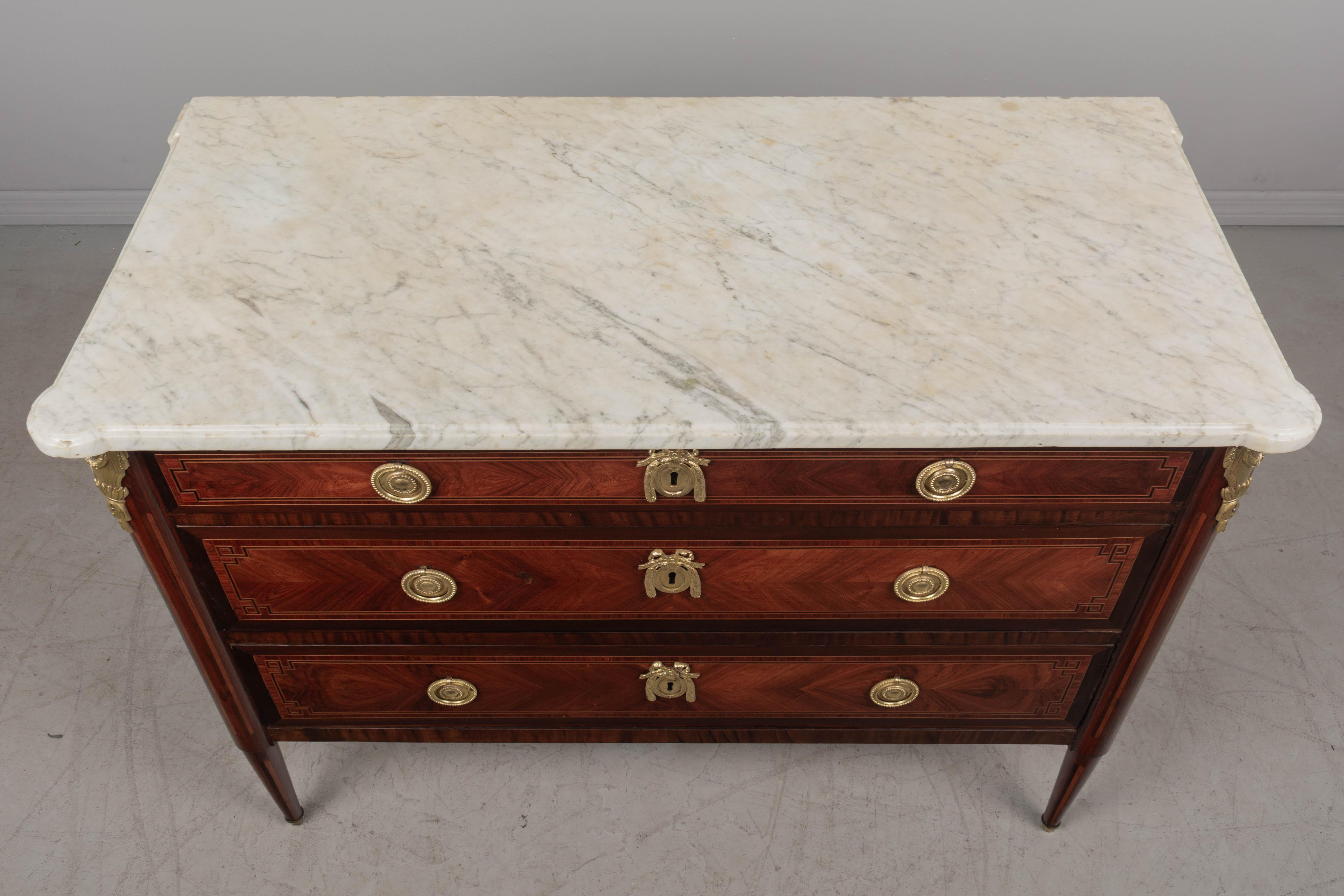 18th Century Louis XVI Marquetry Commode,  Stamped Jean-Baptiste Lependu For Sale 4