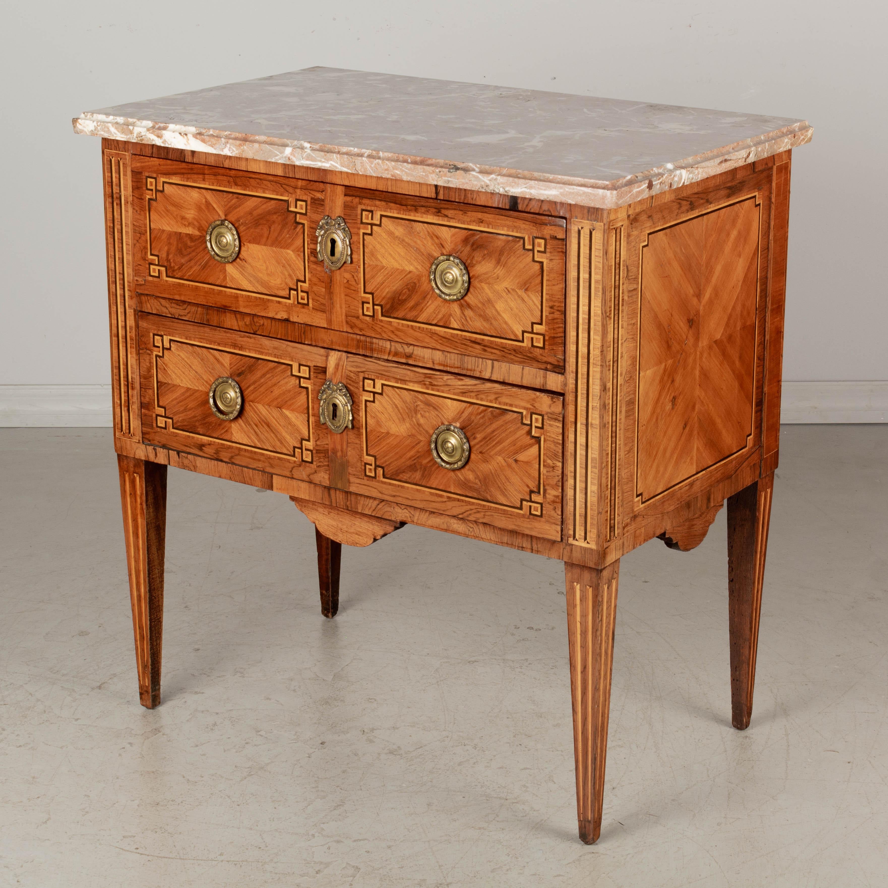 French 18th Century Louis XVI Marquetry Commode For Sale