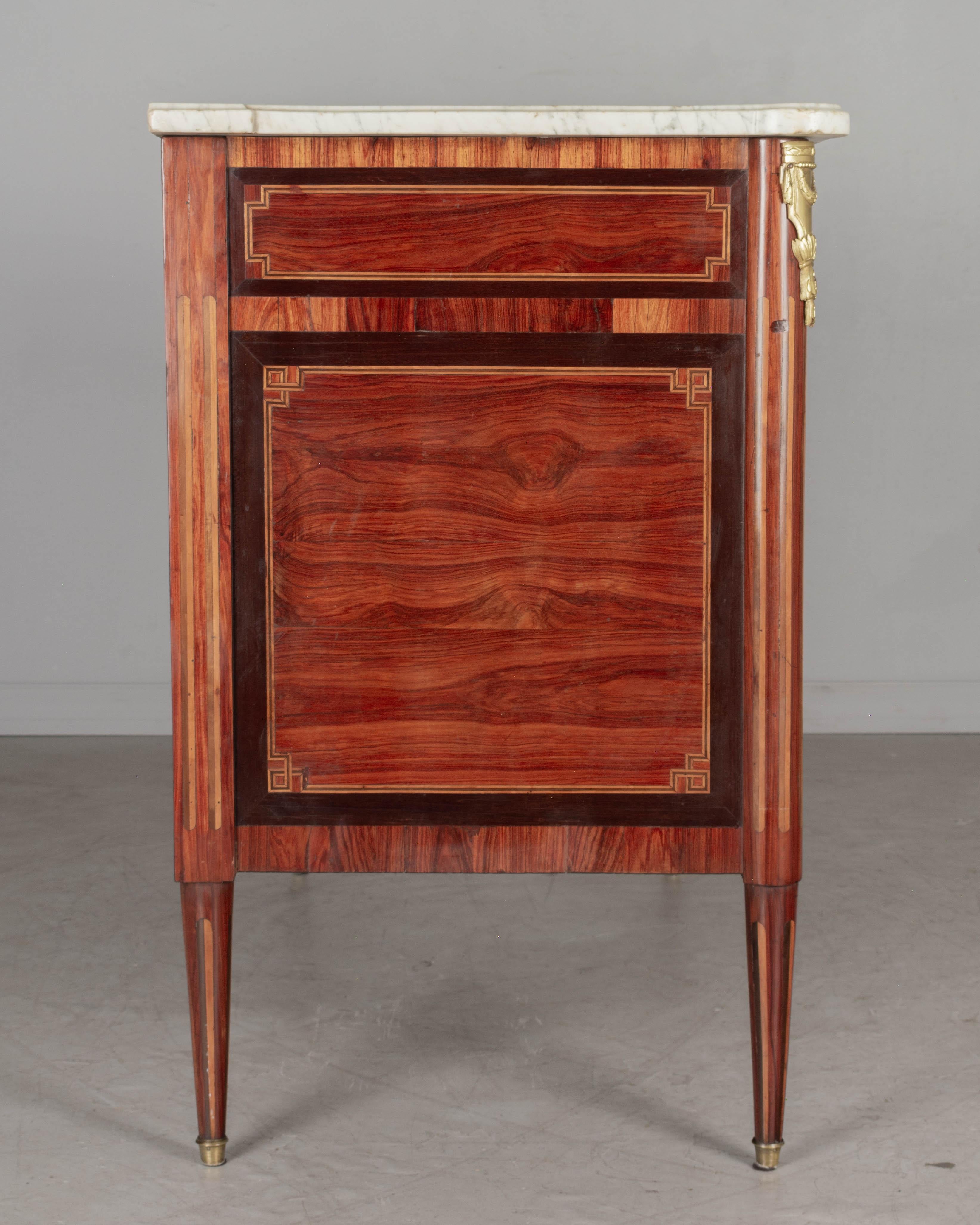 18th Century and Earlier 18th Century Louis XVI Marquetry Commode,  Stamped Jean-Baptiste Lependu For Sale