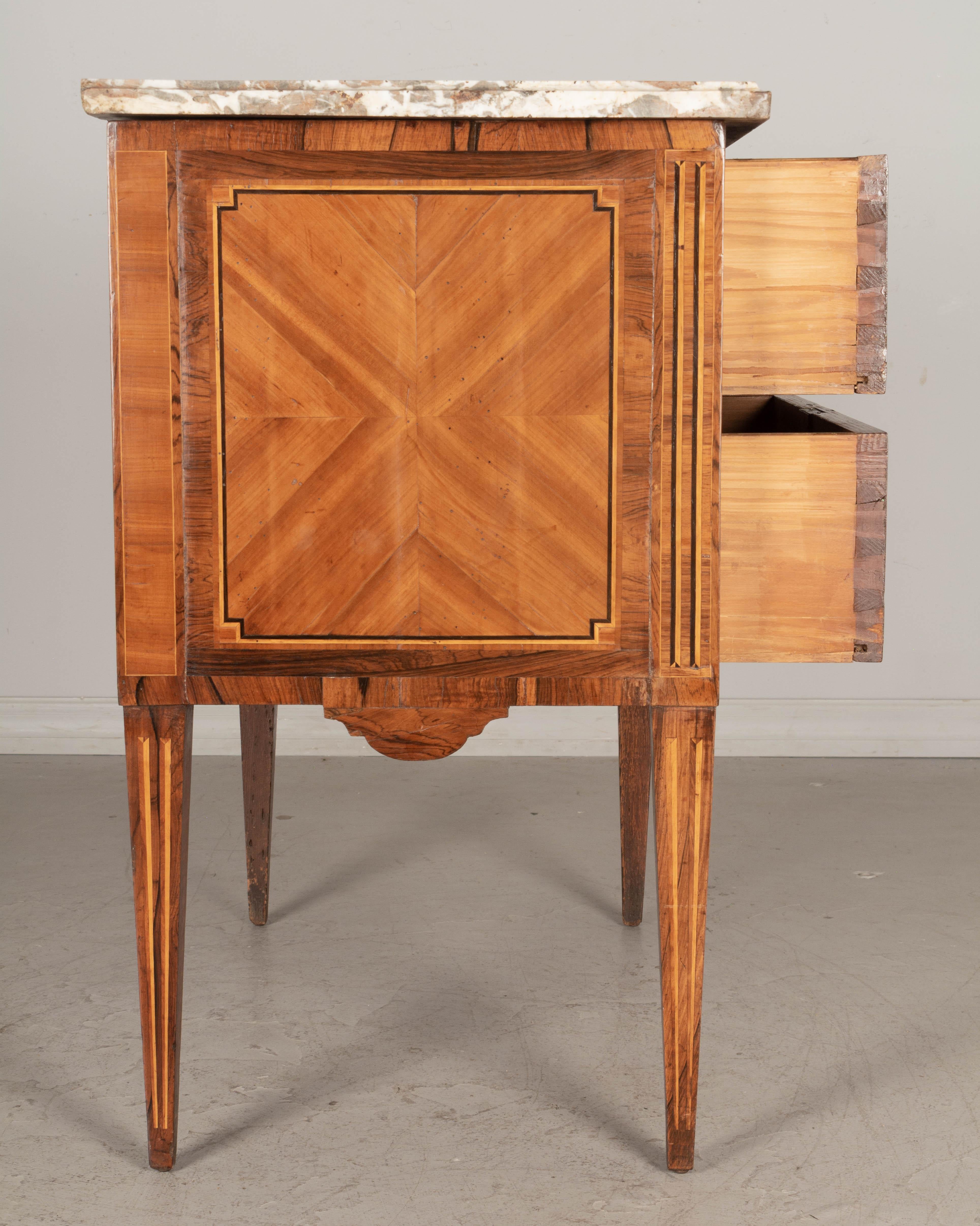 Bronze 18th Century Louis XVI Marquetry Commode For Sale