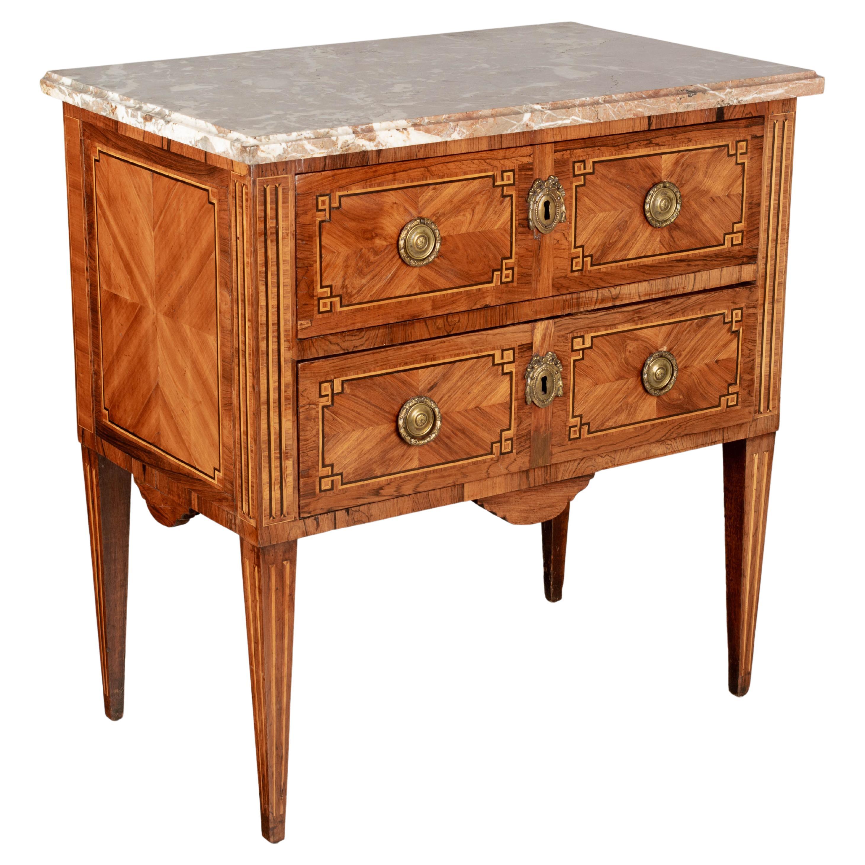 18th Century Louis XVI Marquetry Commode For Sale