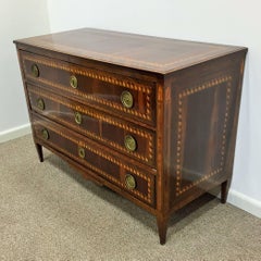 18th Century Louis XVI Marquetry Commode or Chest of Drawers with Tulipwood