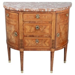 Commode o console Demilune intarsiata Luigi XVI del XVIII secolo