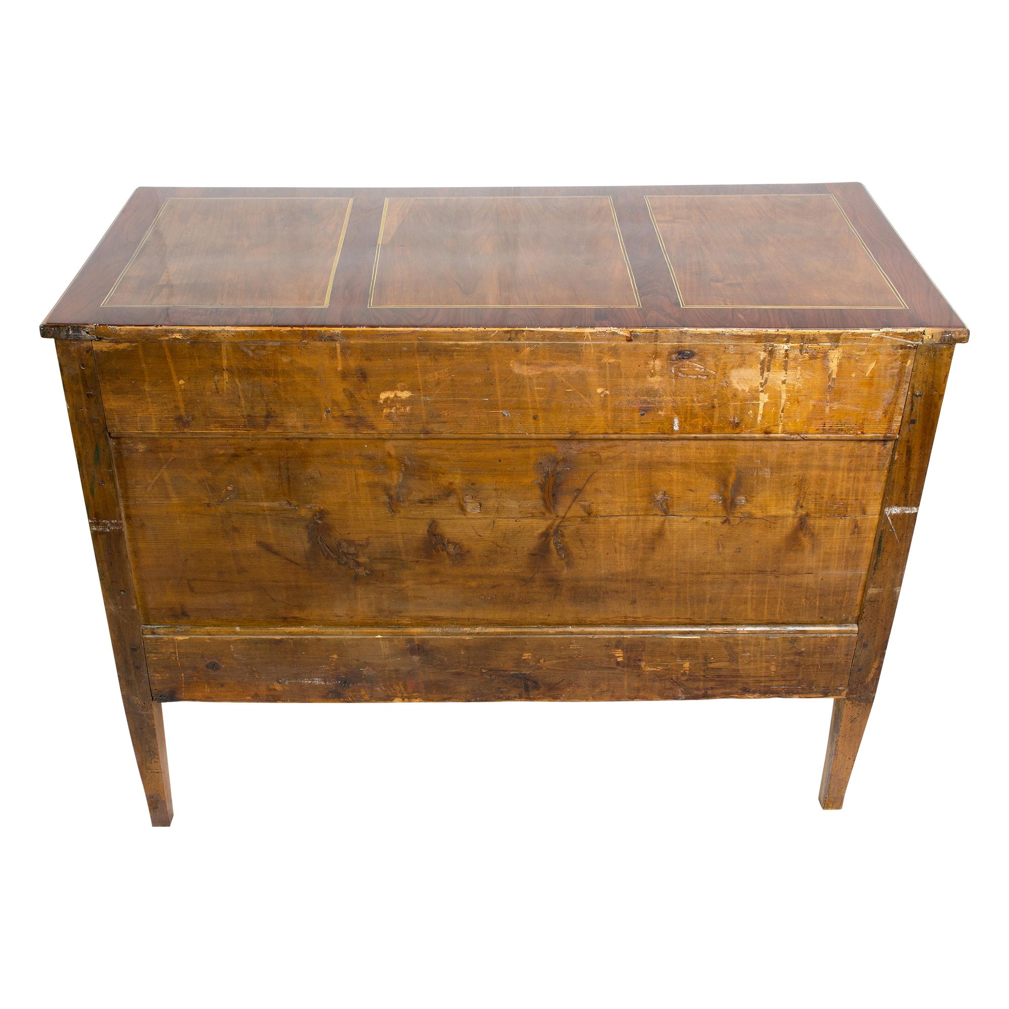 18th Century Louis XVI Marquetry Walnut Commode / Chest of Drawers For Sale 4