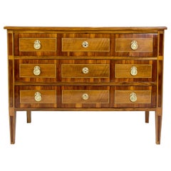 18th Century Louis XVI Marquetry Walnut Commode / Chest of Drawers