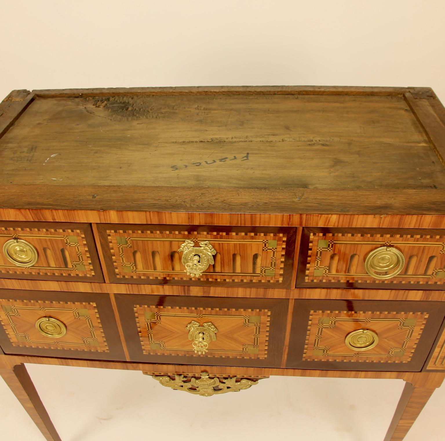 18th Century Louis XVI Neoclassical Marquetry Commode or Chest of Drawers 8