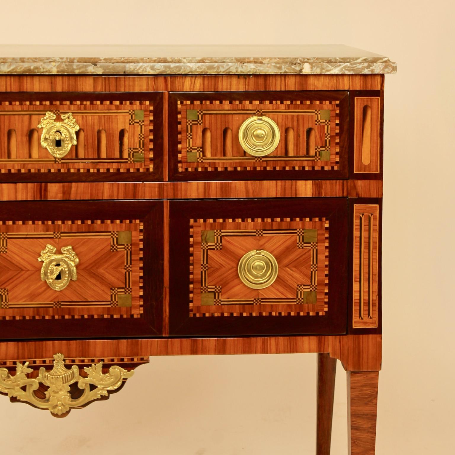 18th Century Louis XVI Neoclassical Marquetry Commode or Chest of Drawers 2