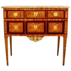 18th Century Louis XVI Neoclassical Marquetry Commode or Chest of Drawers