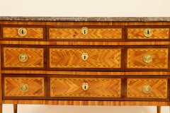 18th Century Louis XVI Neoclassical Marquetry Gilt Bronze Commode or Sauteuse