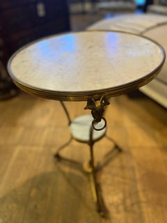 Louis XVI Style Gilt Bronze and Marble Gueridon Table