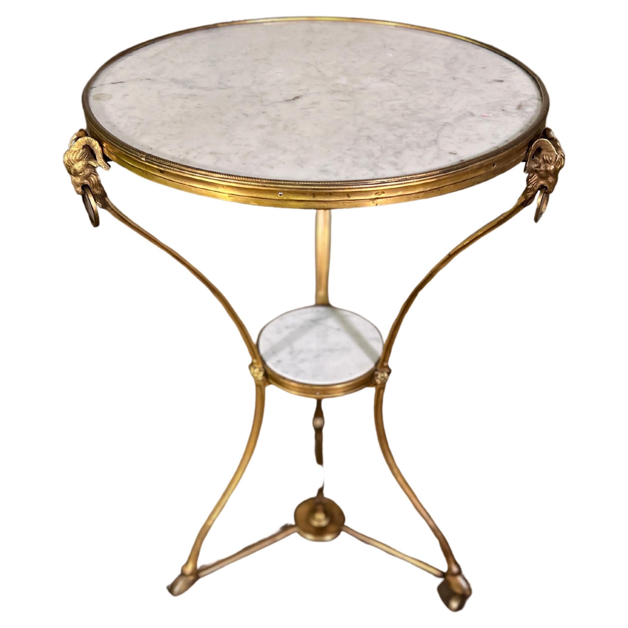 18th Century Louis XVI Ormalu and Marble Gueridon Table For Sale