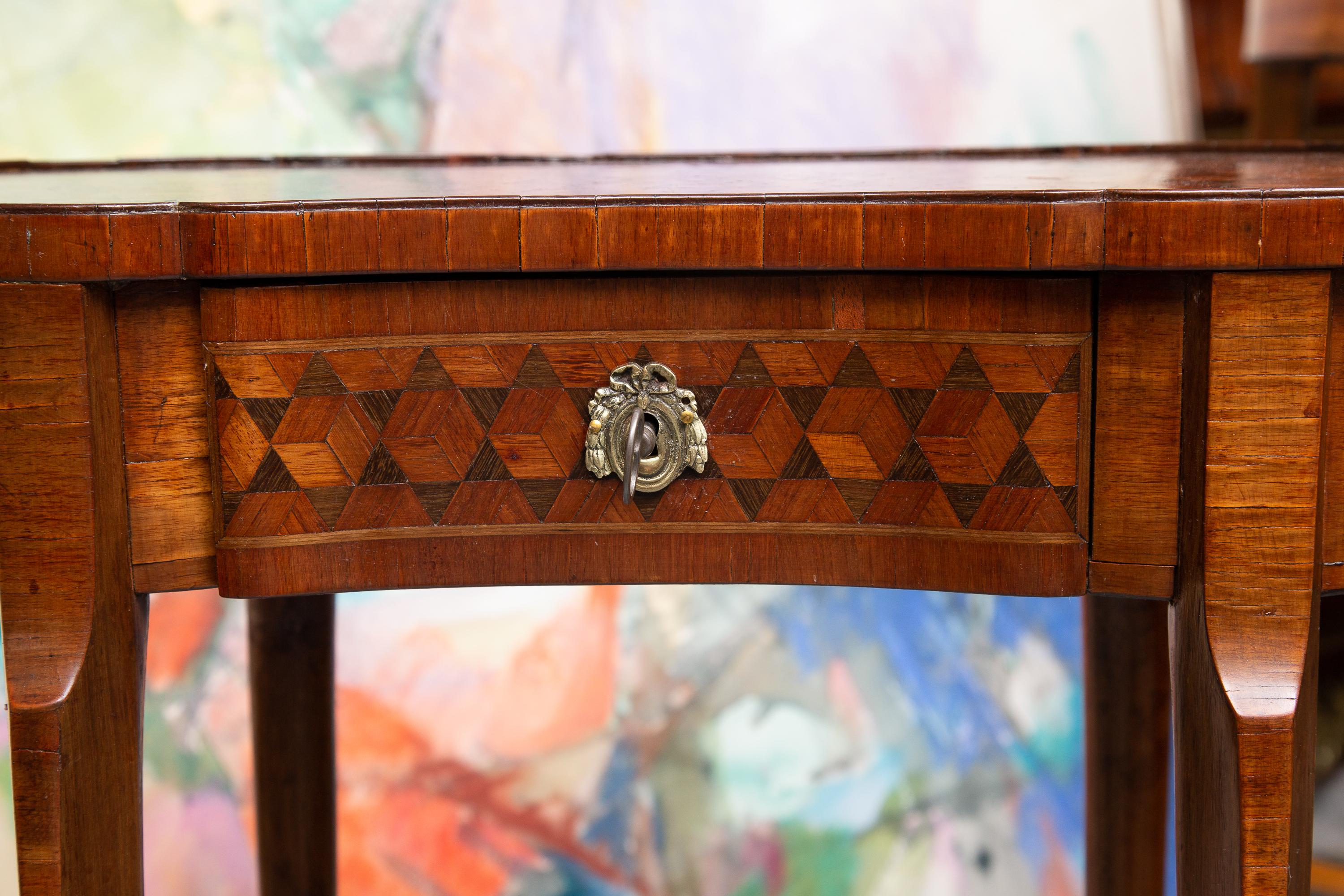 18th Century Louis XVI Parquetry Inlaid Sidetable In Good Condition In WEST PALM BEACH, FL