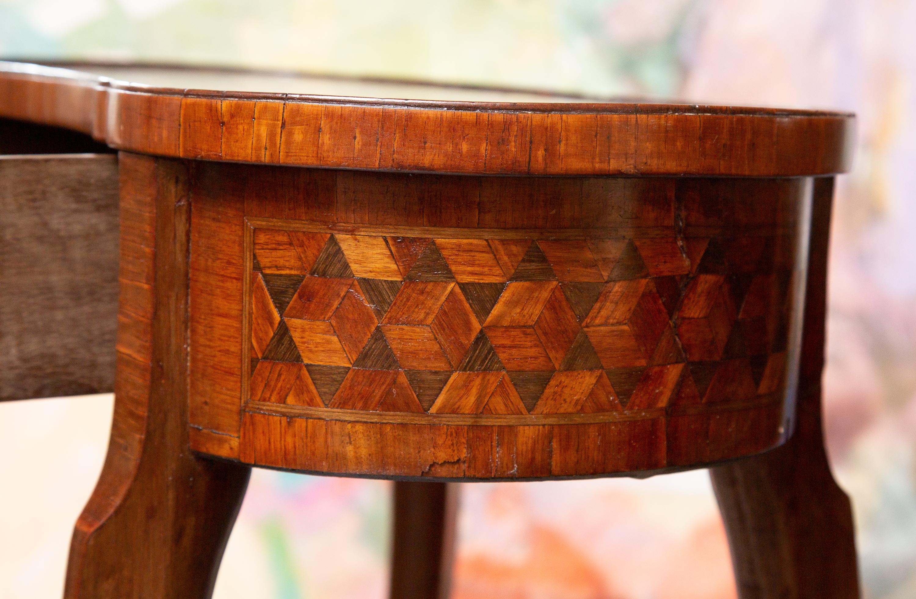 Wood 18th Century Louis XVI Parquetry Inlaid Sidetable