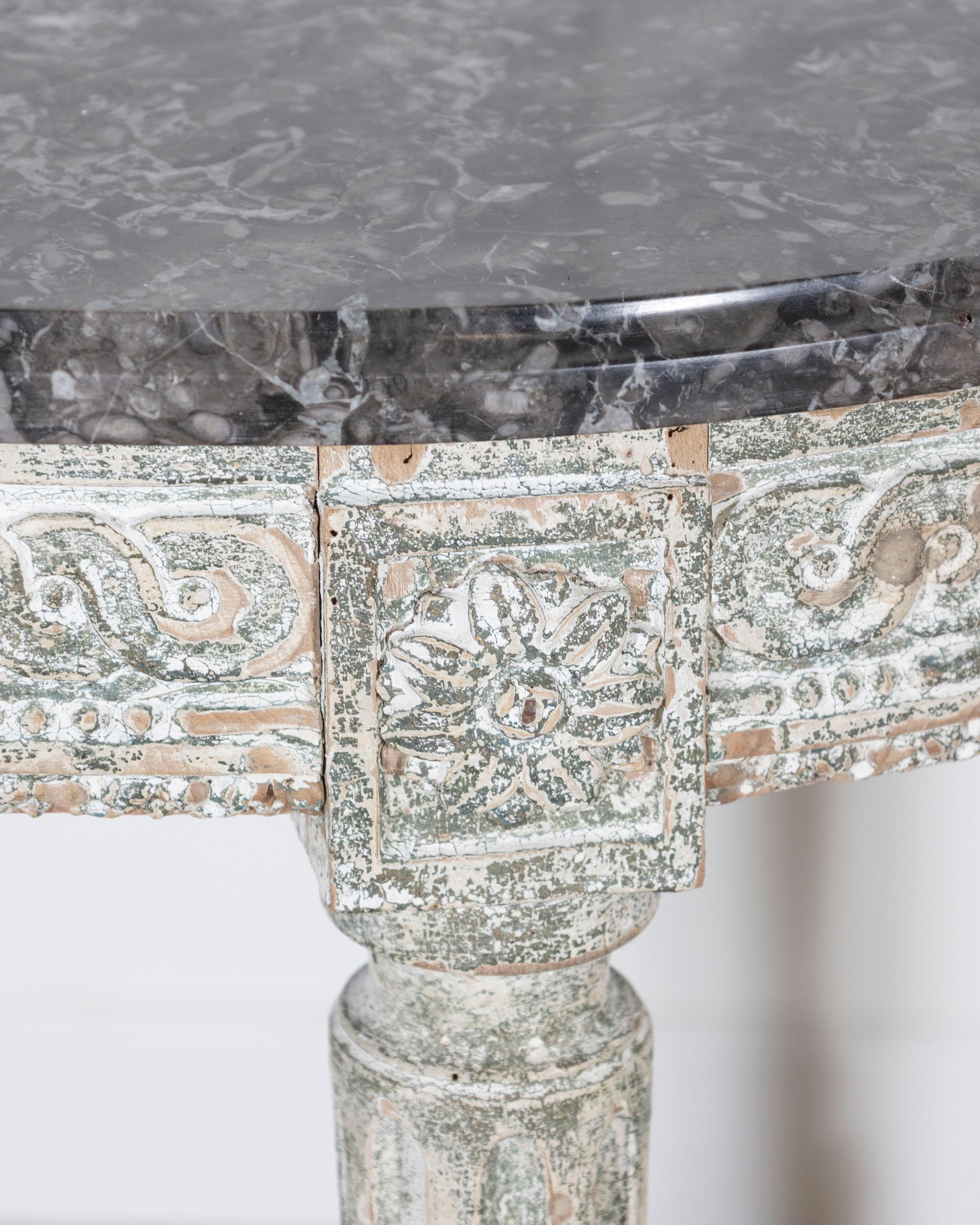 18th Century Louis XVI Period Console Table with Original Saint Anne Marble Top en vente 3