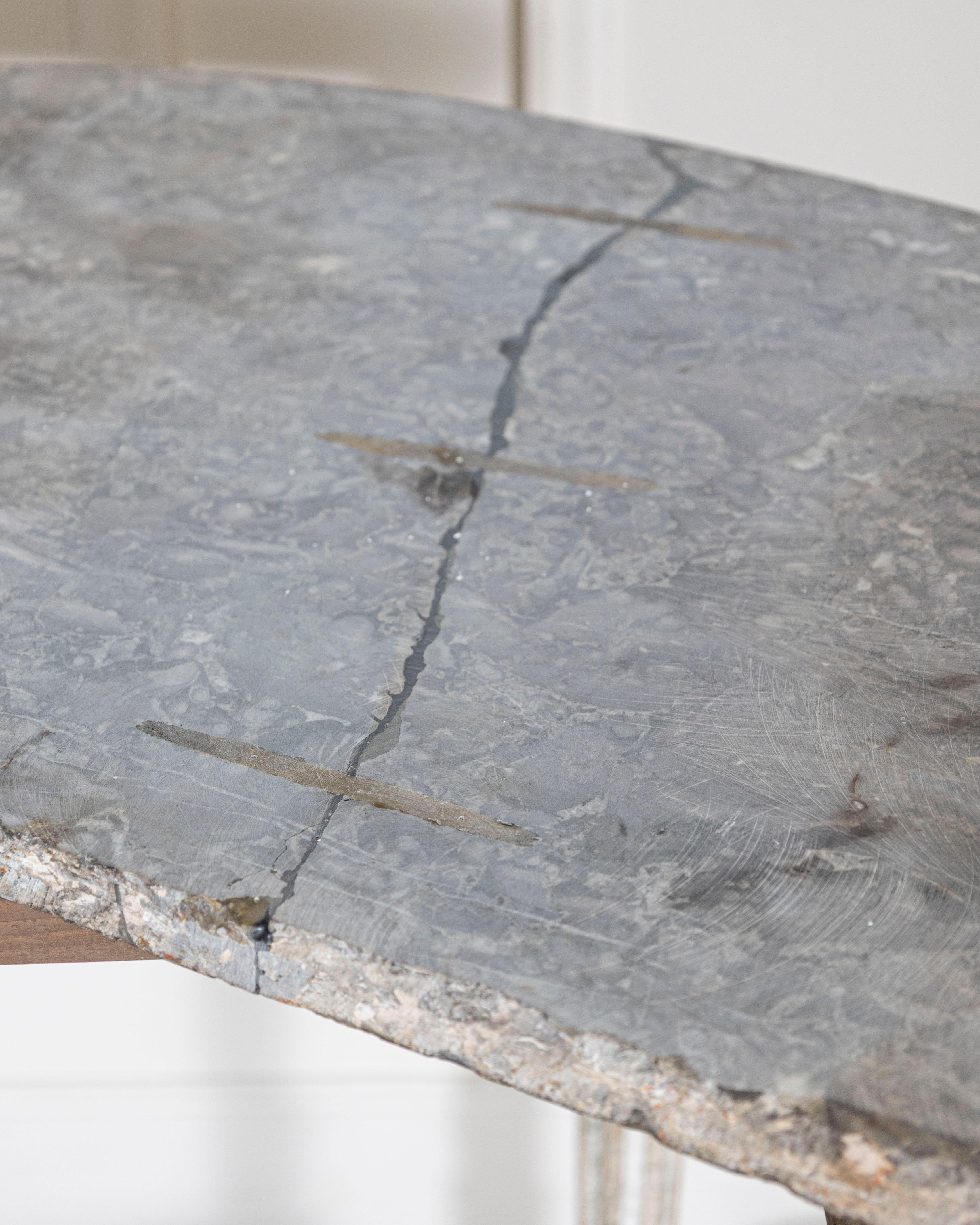 18th Century Louis XVI Period Console Table with Original Saint Anne Marble Top en vente 10
