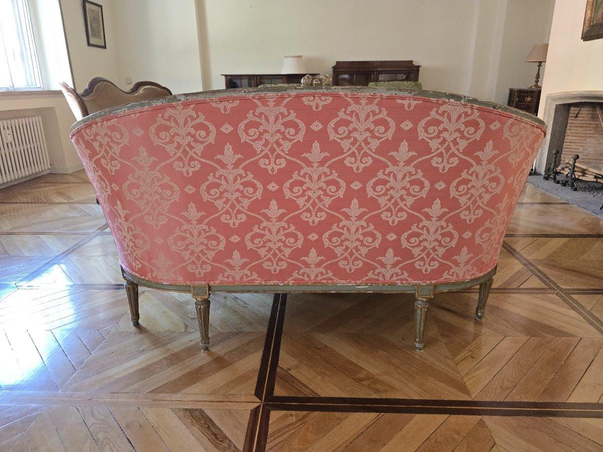 18th Century Louis XVI Sofa – Carved and Gilded Wood, Original Joinery in vendita 4