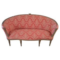 18th Century Louis XVI Sofa – Carved and Gilded Wood, Original Joinery