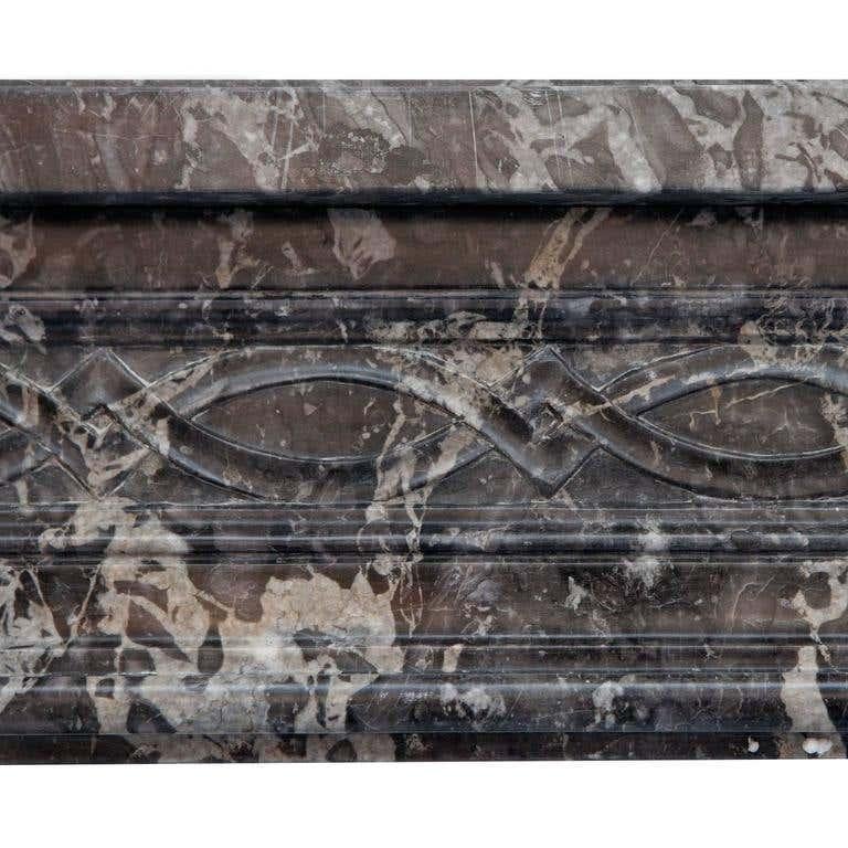 Hand-Carved 18th Century Louis XVI St Anne's Marble Fireplace Mantel For Sale
