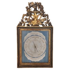 18th Century Louis XVI-Style Barometer in Gilded Wood adorned with Doves