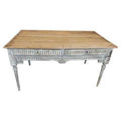 18th Century Louis XVI Style Blue Painted Table / Desk from France