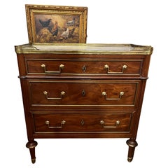 18th Century Louis XVI Style Epoque Mahogany Officer's Commode