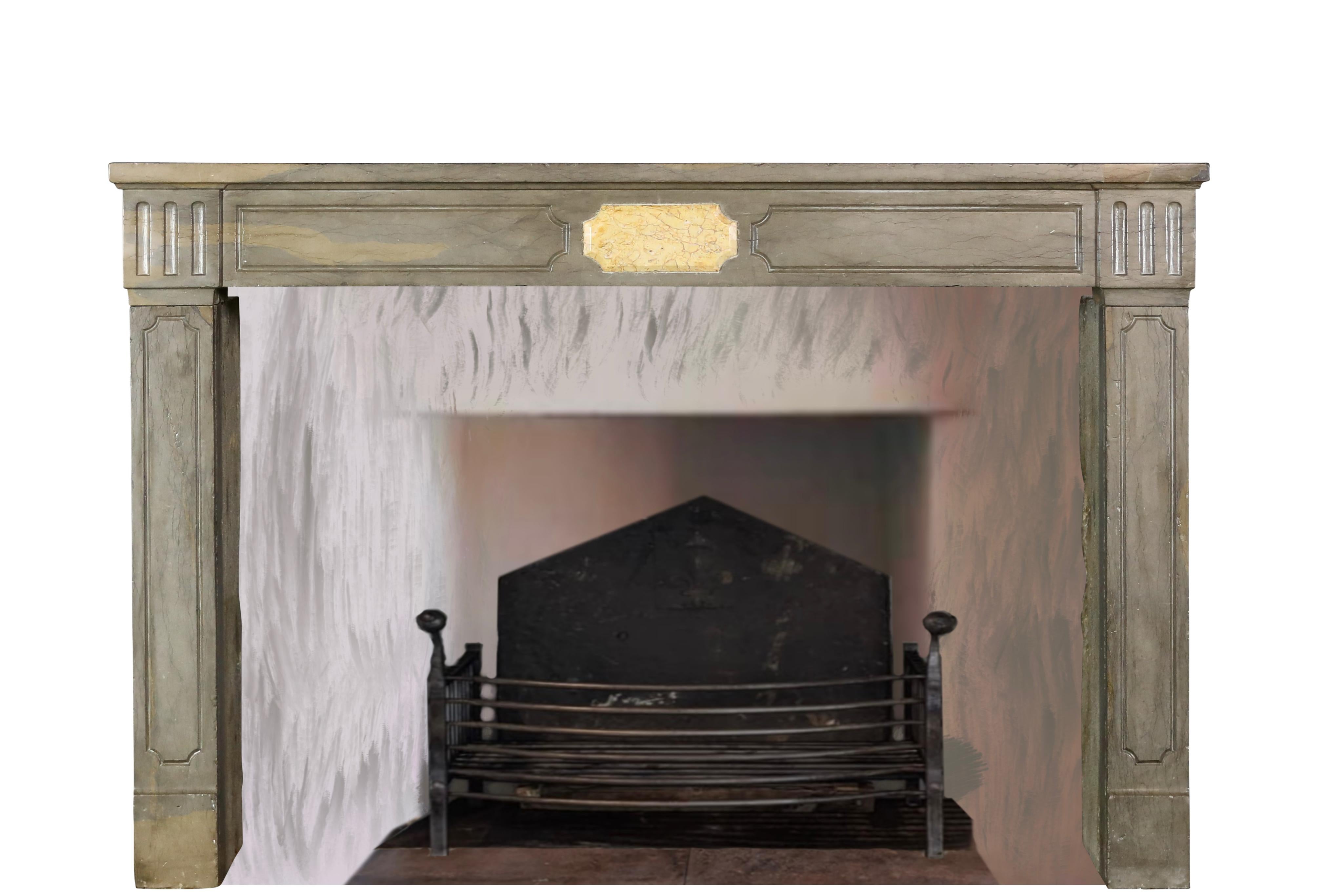 Pietra Camino classico in pietra francese del 18° secolo in stile Louis XVI, Classic Mantels in vendita