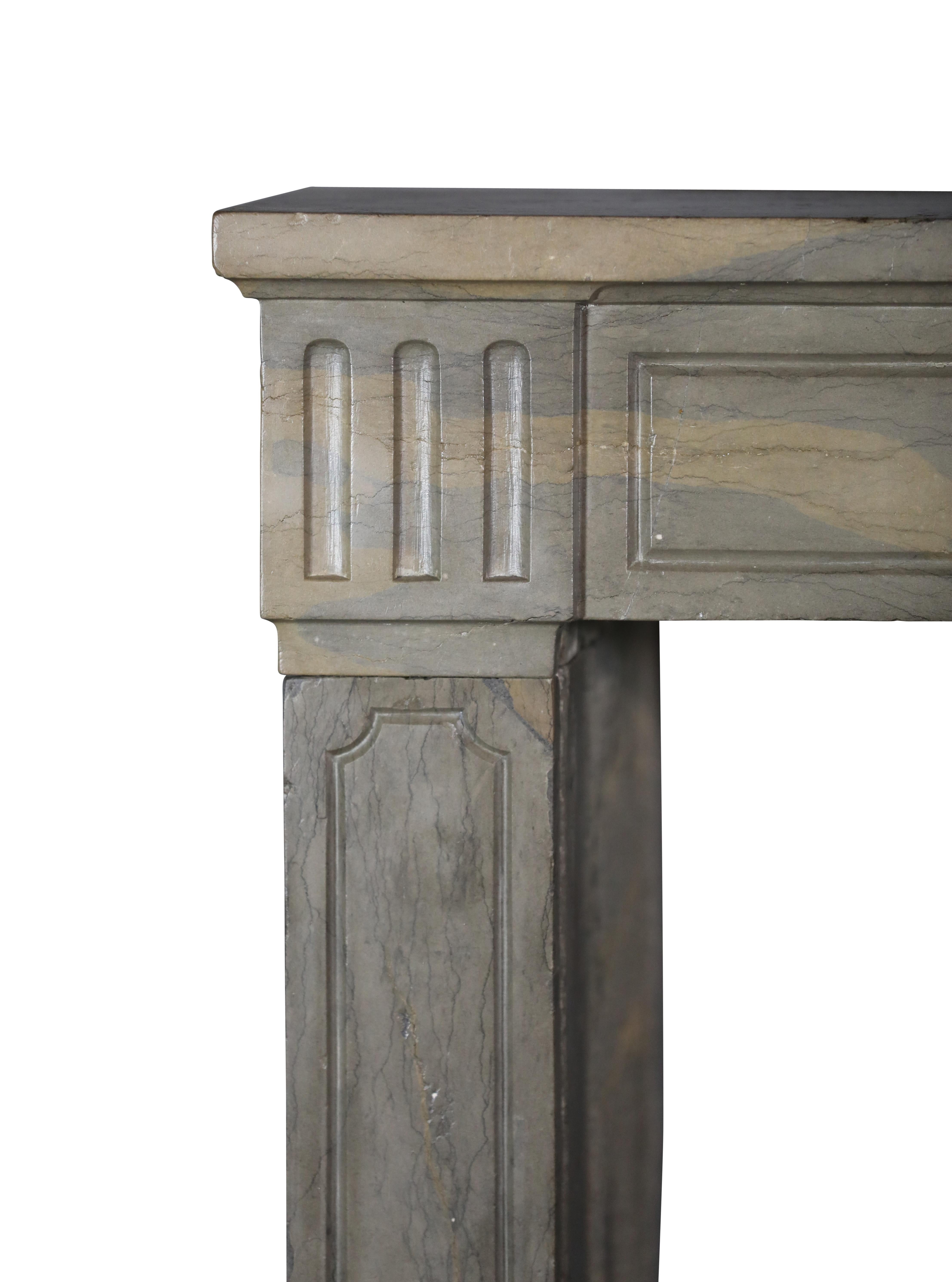 Camino classico in pietra francese del 18° secolo in stile Louis XVI, Classic Mantels in vendita 1