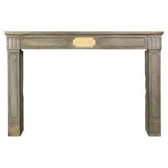 18th Century Louis XVI Style French Stone Classic Fireplace Mantel