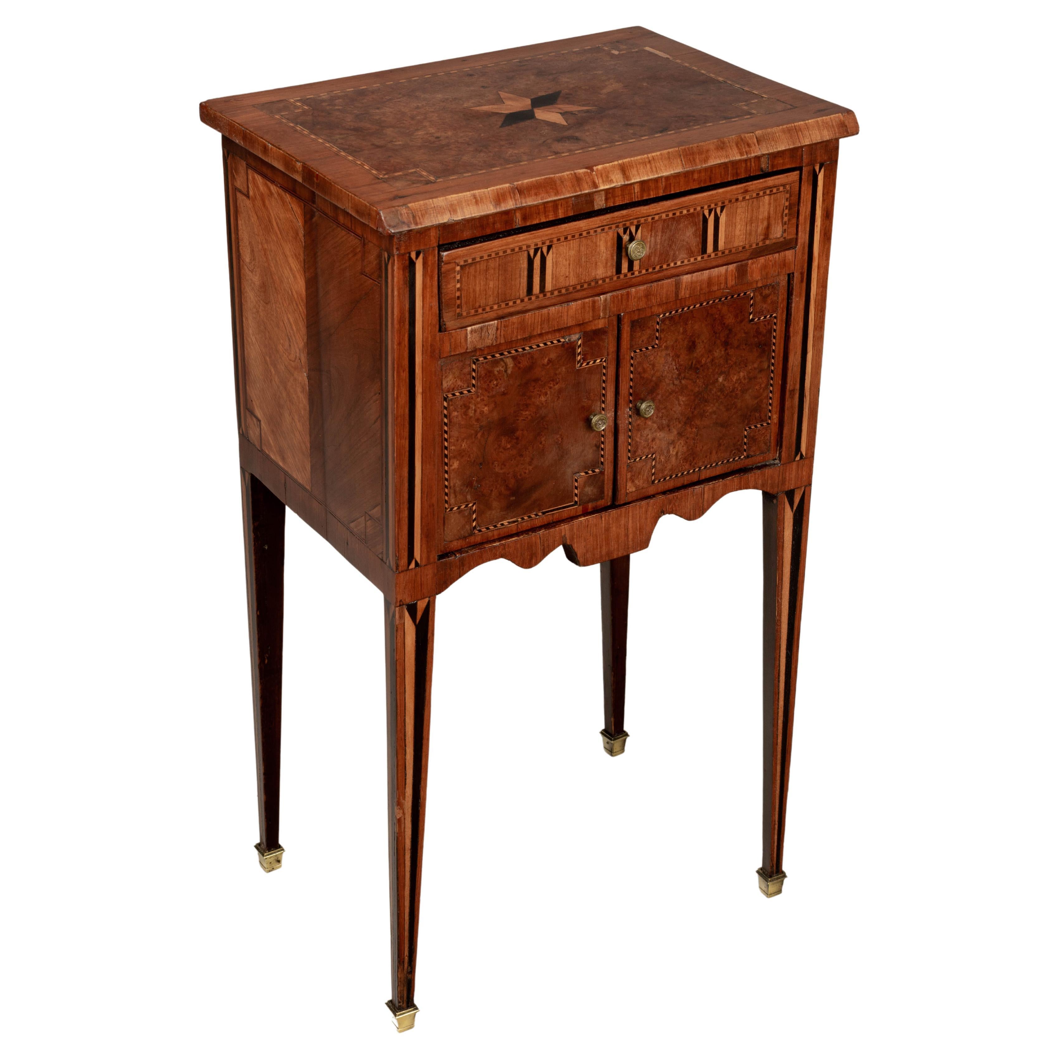 18th Century Louis XVI Style Marquetry Side Table For Sale