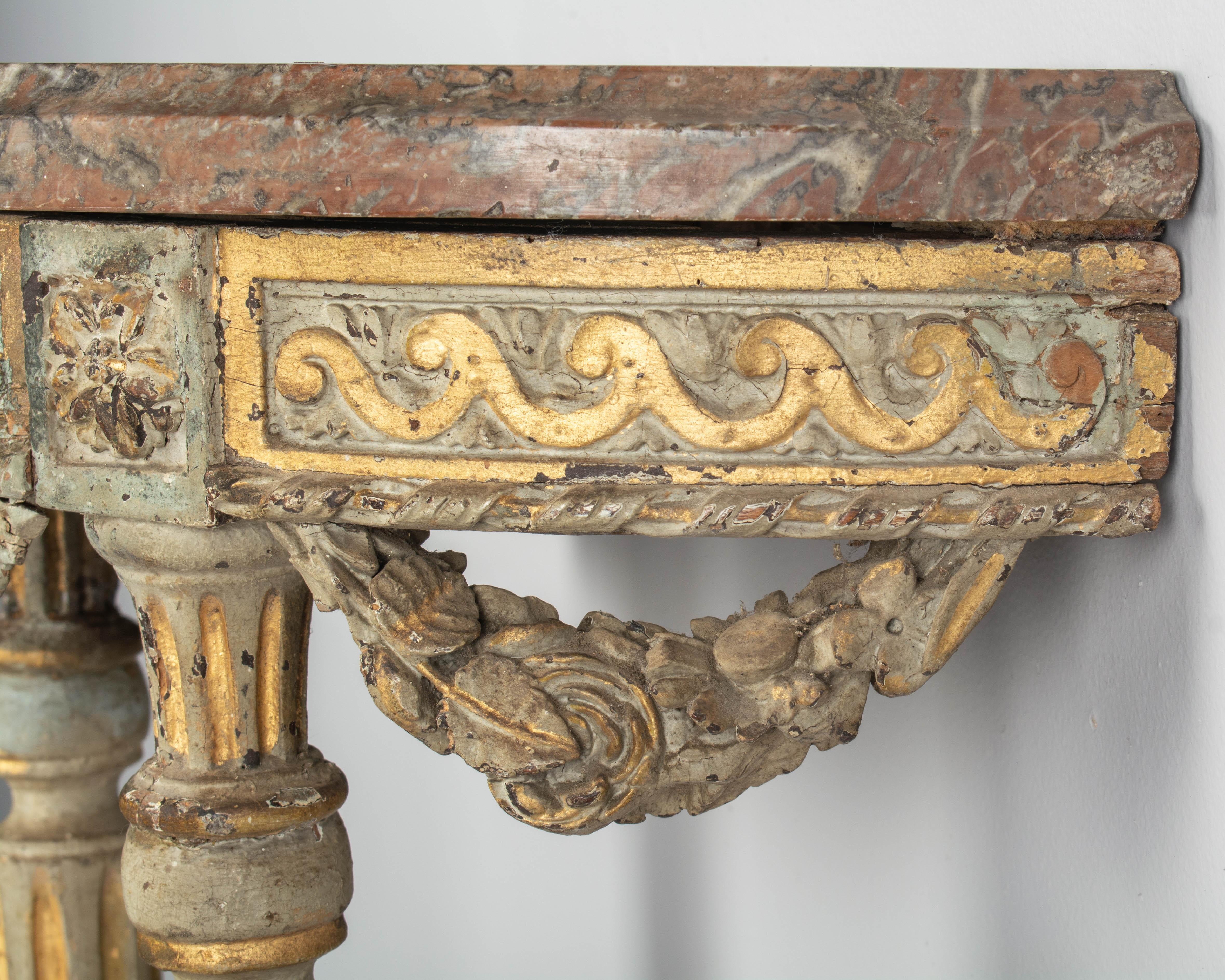 18th Century Louis XVI Style Painted Demilune Console 5