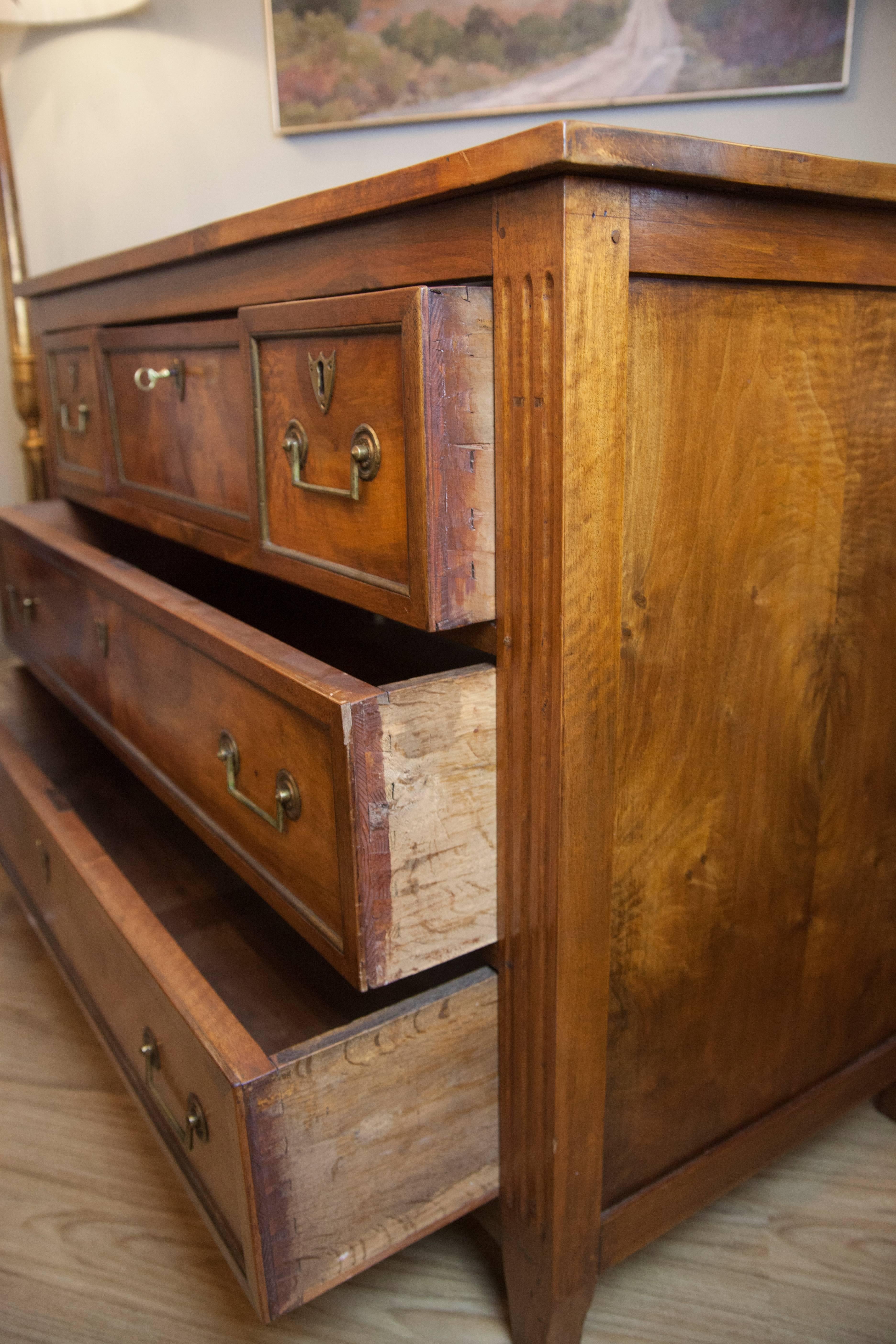 18th Century Louis XVI Style Walnut Commode with Pull Out Secretaire 4