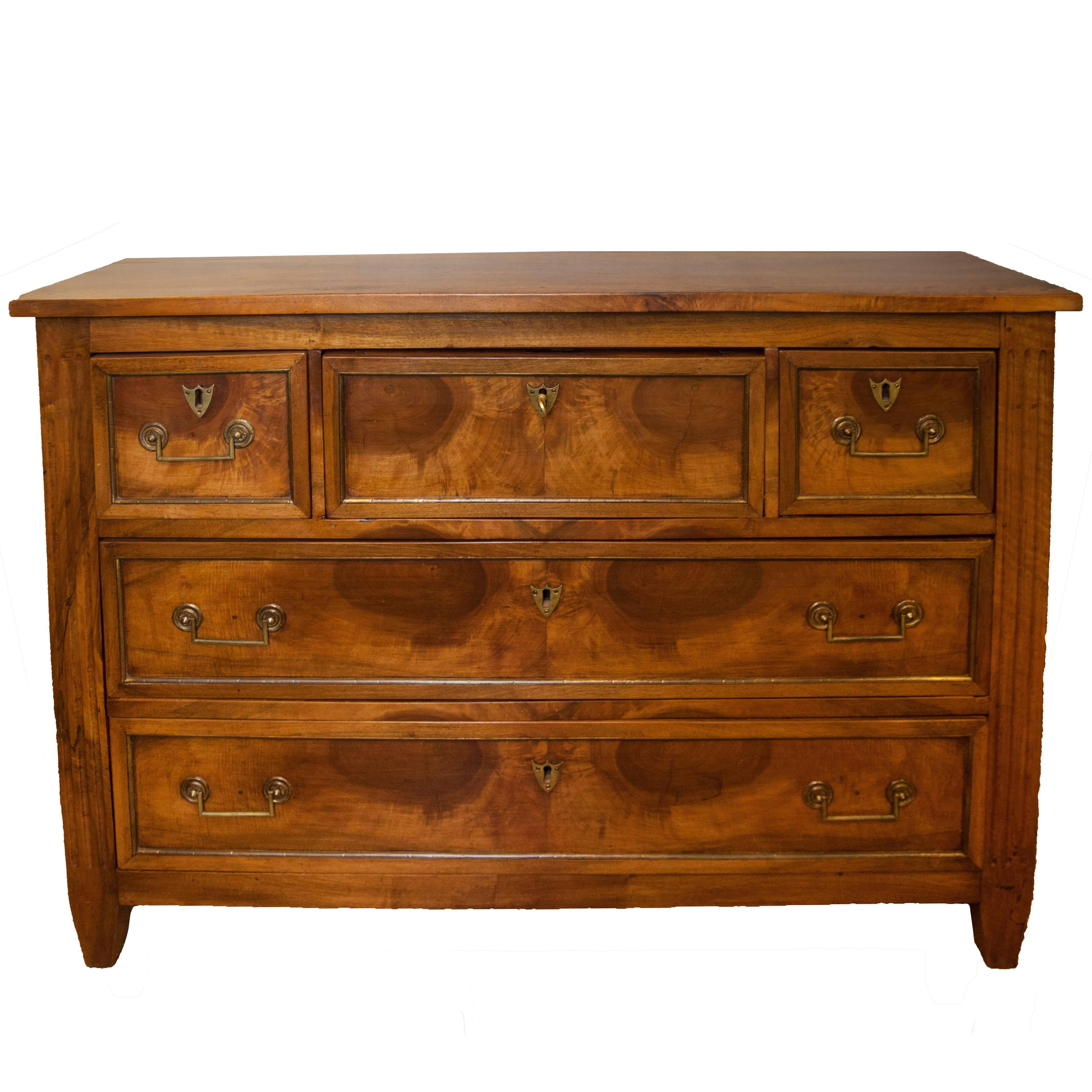 18th Century Louis XVI Style Walnut Commode with Pull Out Secretaire