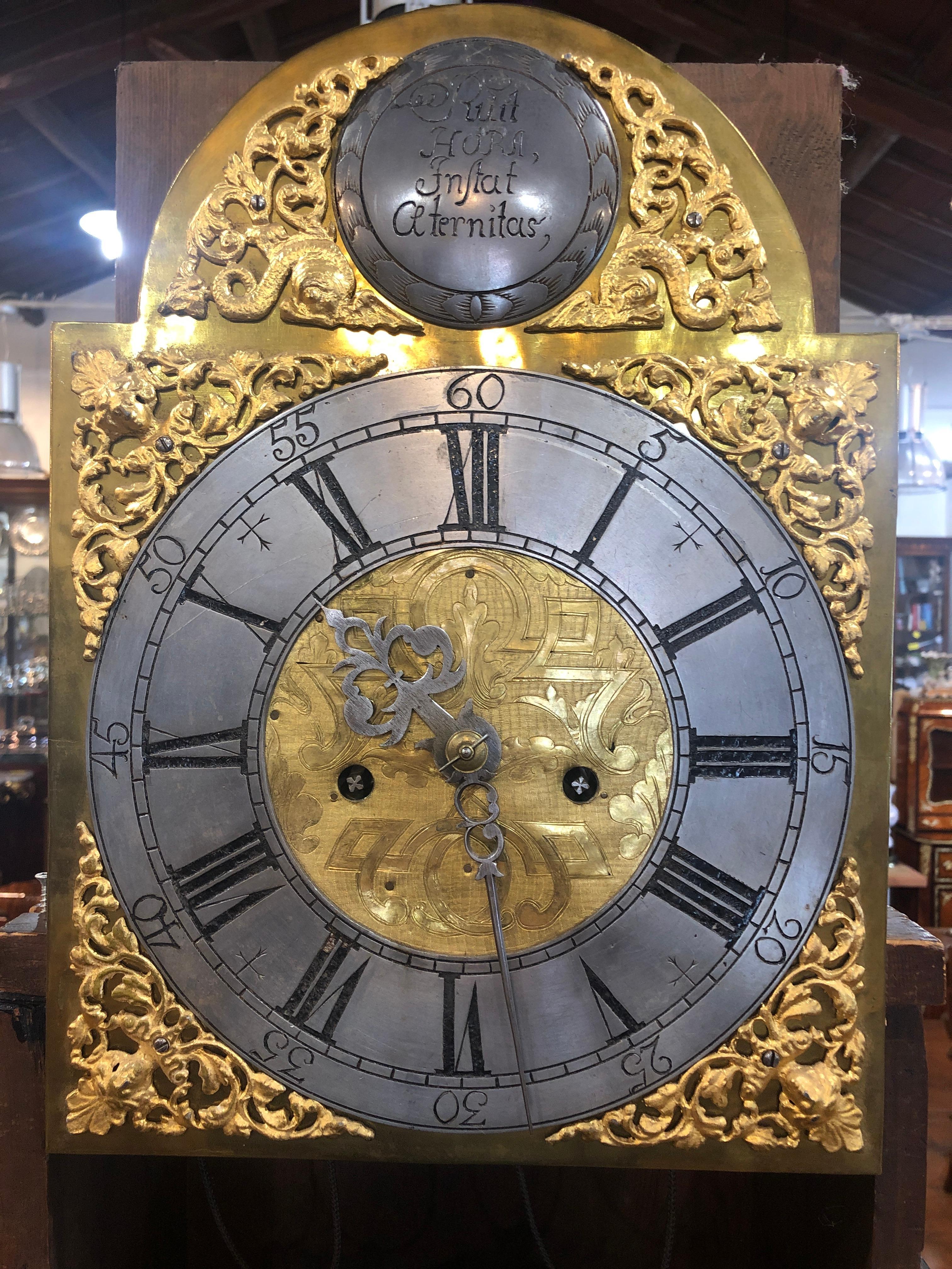 18. Jahrhundert Louis XVI Schweden Ulme Granfather-Uhr, 1790er Jahre (Louis XVI.)