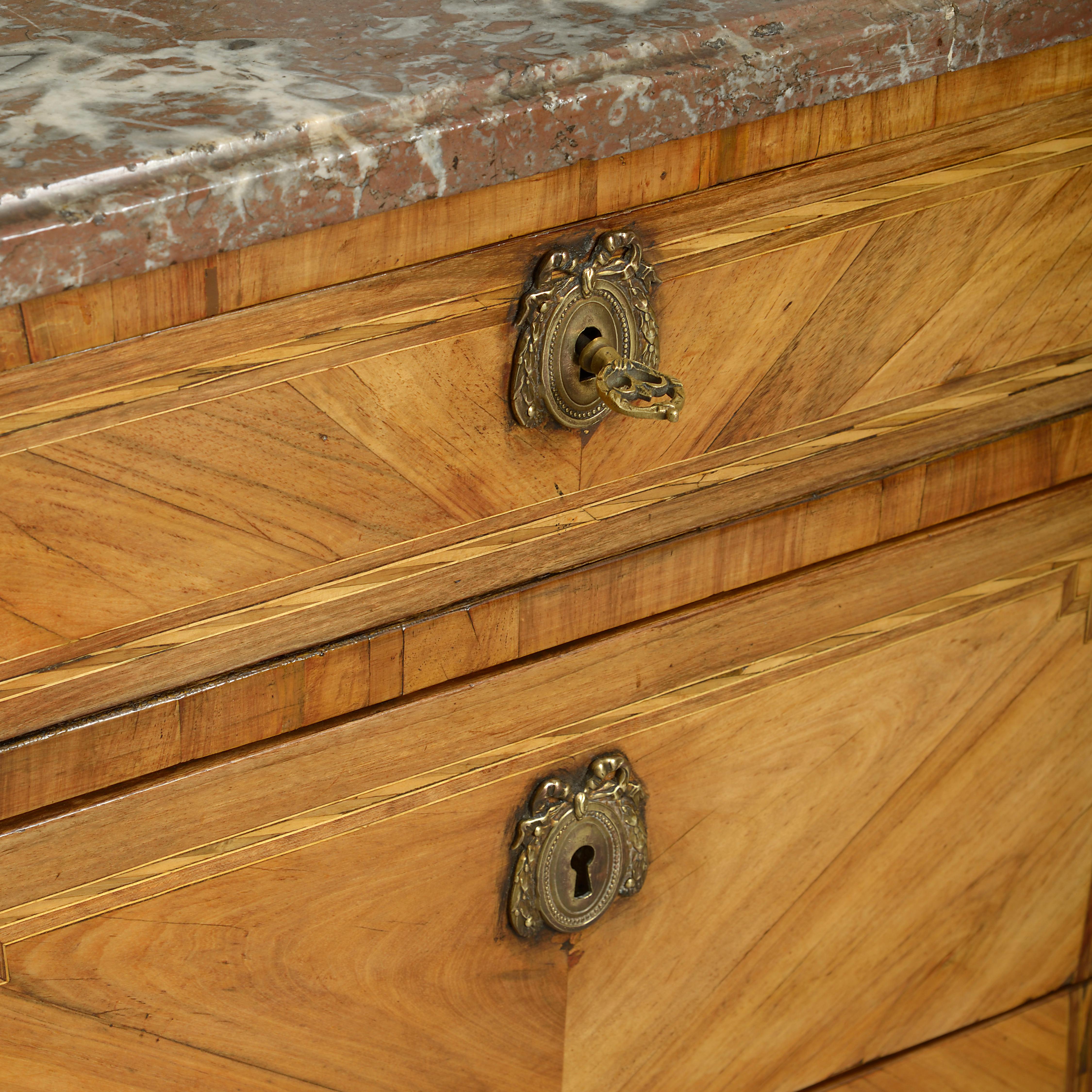 18th Century and Earlier 18th Century Louis XVI Transitional Parquetry Commode