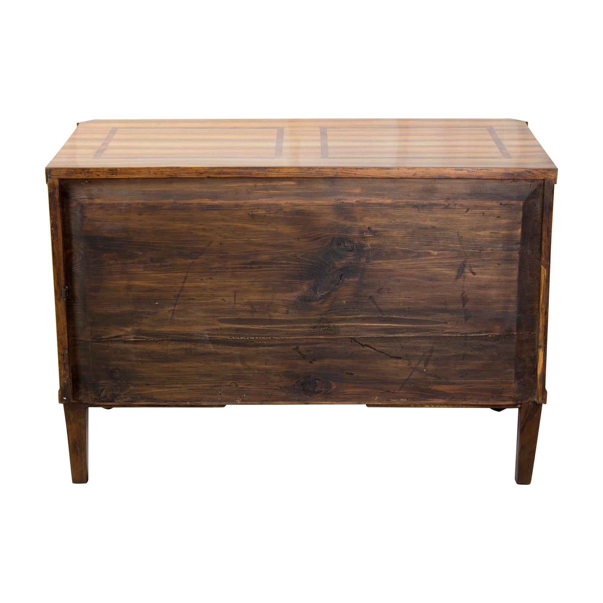 18th Century, Empire Walnut Wood 2-Drawer Chest For Sale 3