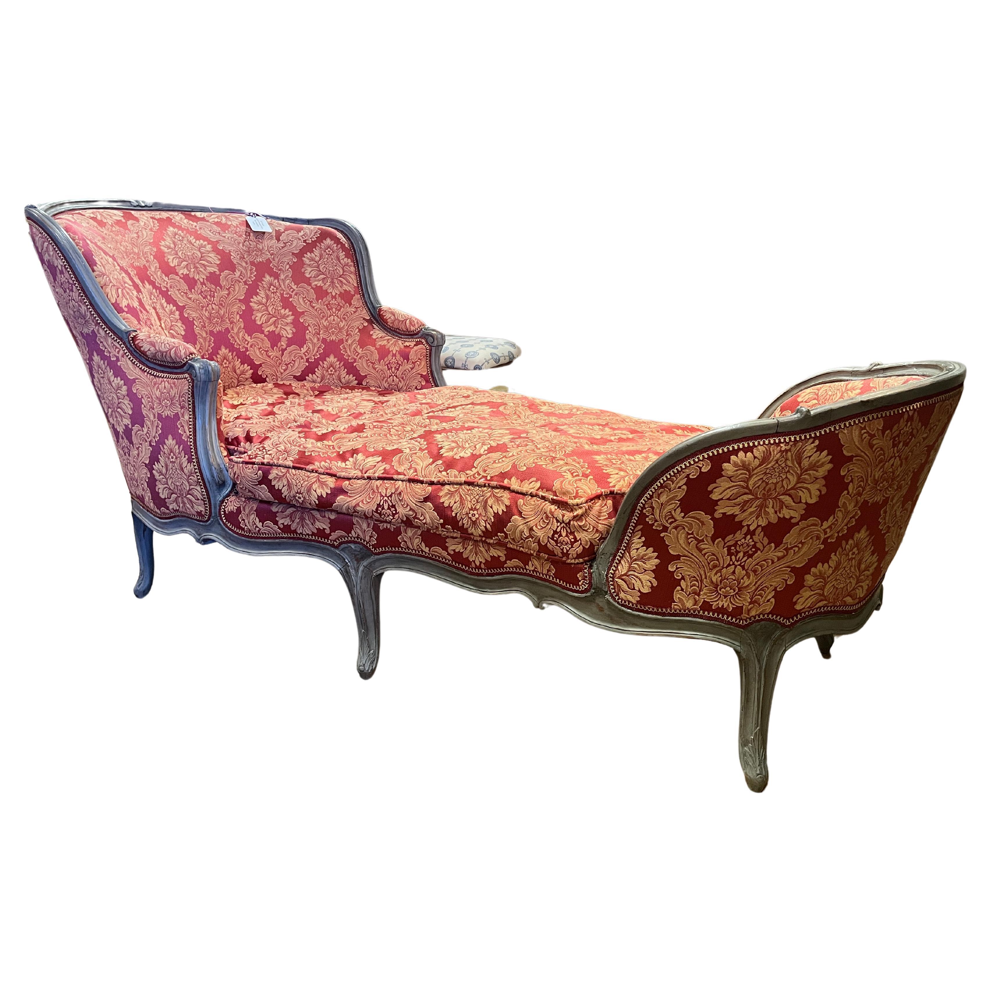 LouisXV Duchesse Chaise aus dem 18. Jahrhundert mit neuer Polsterung im Angebot