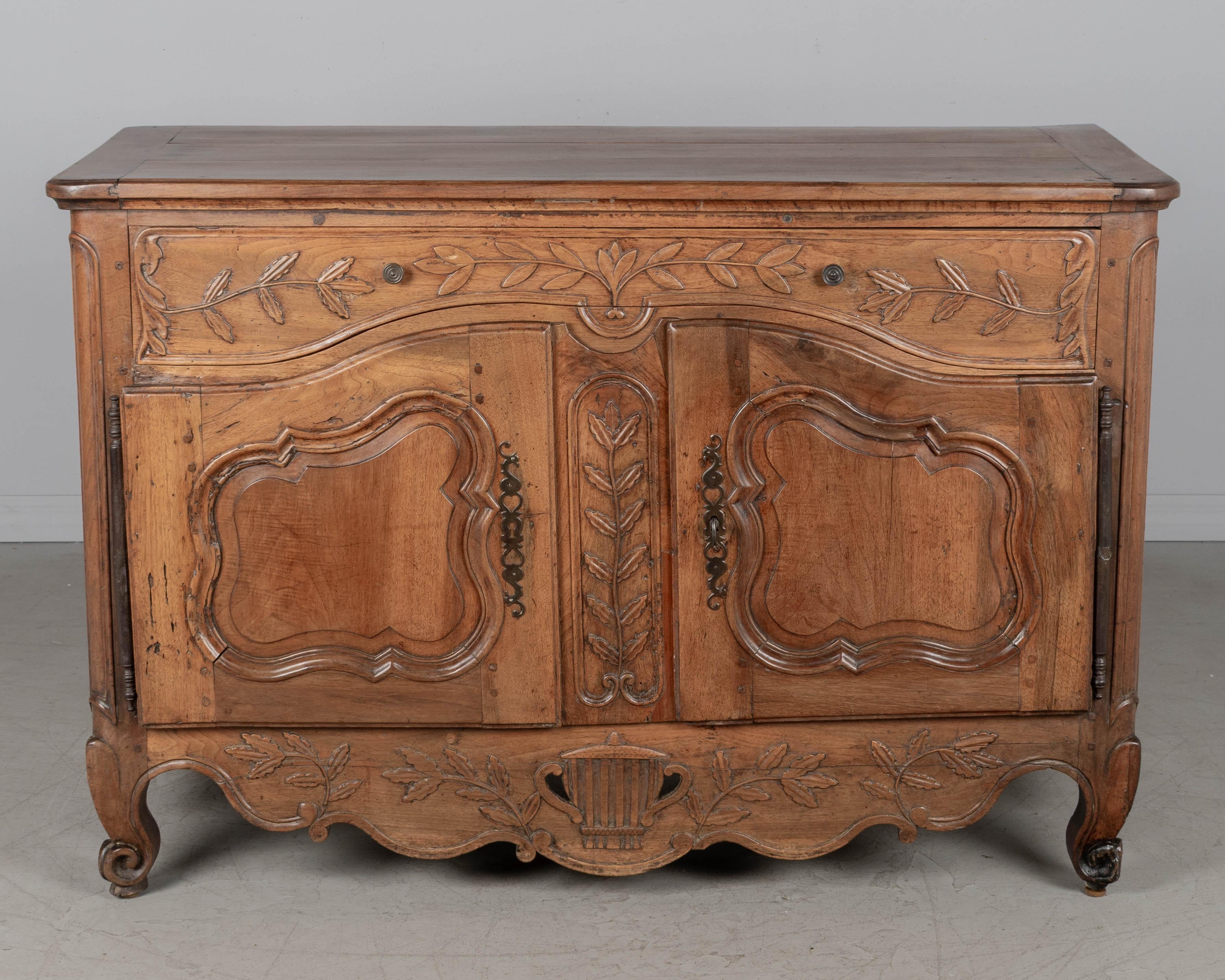 Hand-Carved 18th Century Louix XV French Provençal Buffet or Sideboard For Sale